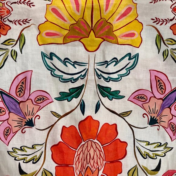 FARM Rio Off-White Floral Insects Euroflax™ Premium Linen Maxi Dress - NWT -- XS - Picture 4 of 7